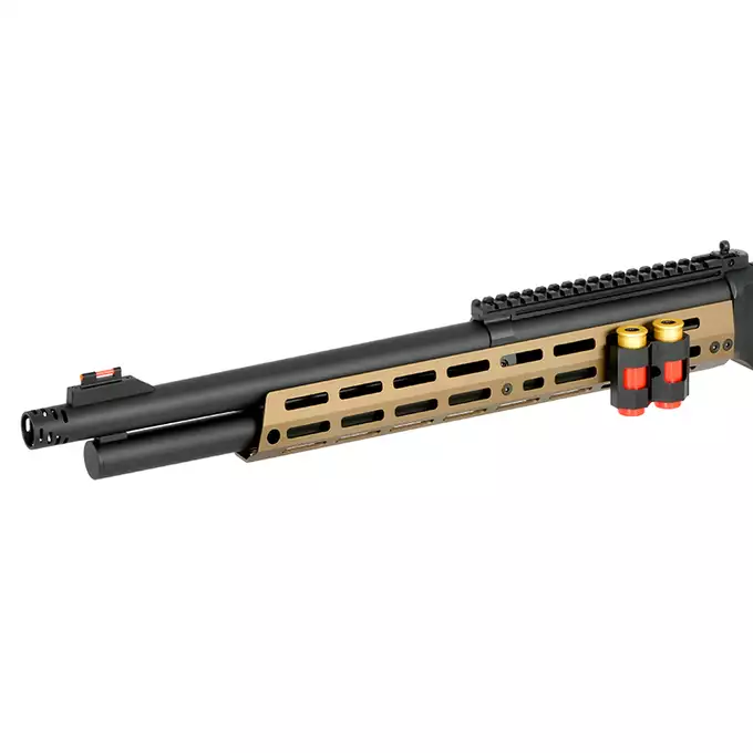[Set] AT8703 lever-action shotgun replica - Black [Golden Eagle] + Set of 5 Shells for 3 BBs for M1887 Shotgun Green Gas [Golden Eagle]
