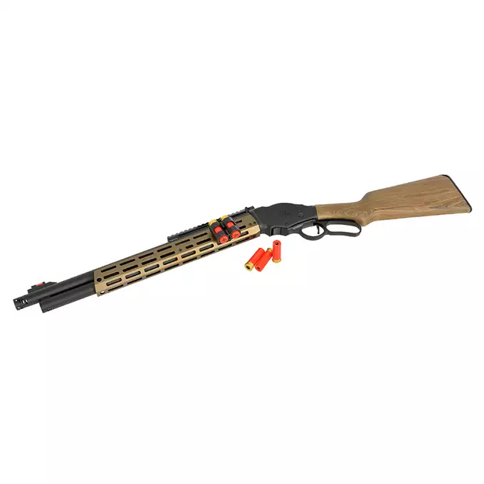 [Set] AT8703 lever-action shotgun replica - Black [Golden Eagle] + Set of 5 Shells for 3 BBs for M1887 Shotgun Green Gas [Golden Eagle]