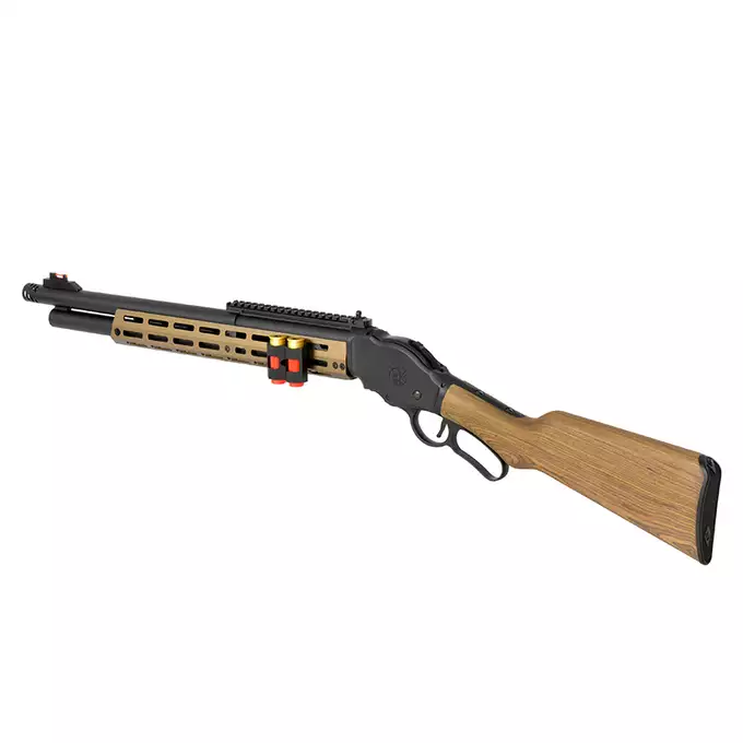 [Set] AT8703 lever-action shotgun replica - Black [Golden Eagle] + Set of 5 Shells for 3 BBs for M1887 Shotgun Green Gas [Golden Eagle]