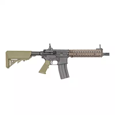 [Zestaw] Replika gazowa karabinka Daniel Defense MK18 - Tan [EMG] + Obustronna strona dźwignia przeładowania AR GBB [Golden Eagle]
