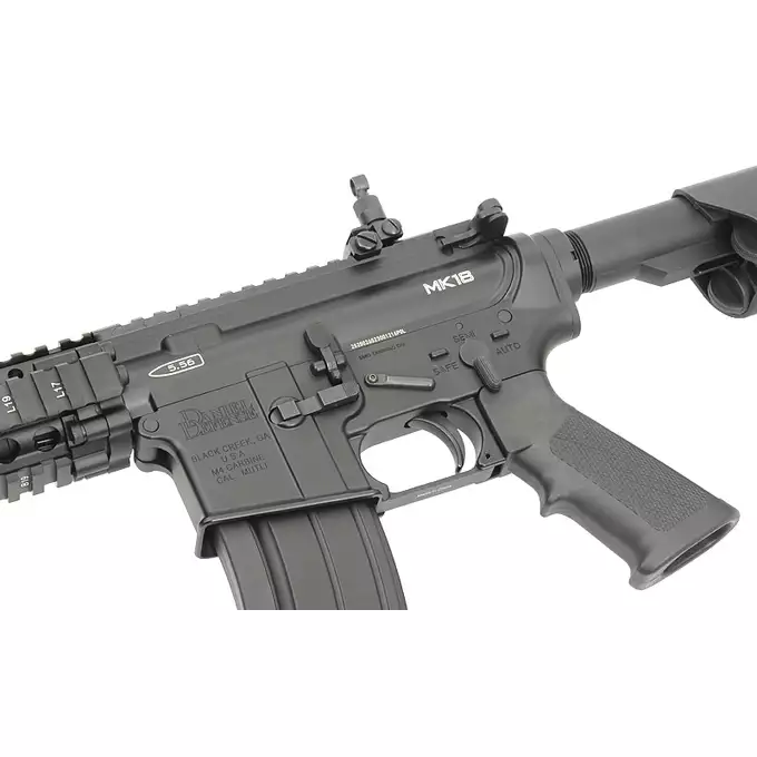 [Zestaw] Replika gazowa karabinka Daniel Defense MK18 - Black [EMG] + Obydwu strona dźwignia przeładowania AR GBB [Golden Eagle]