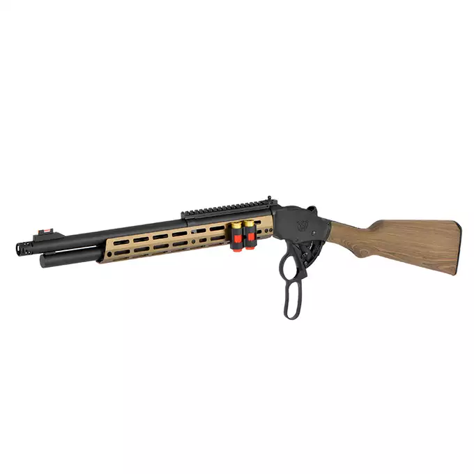 [Set] AT8703 lever-action shotgun replica - Black [Golden Eagle] + Set of 5 Shells for 3 BBs for M1887 Shotgun Green Gas [Golden Eagle]