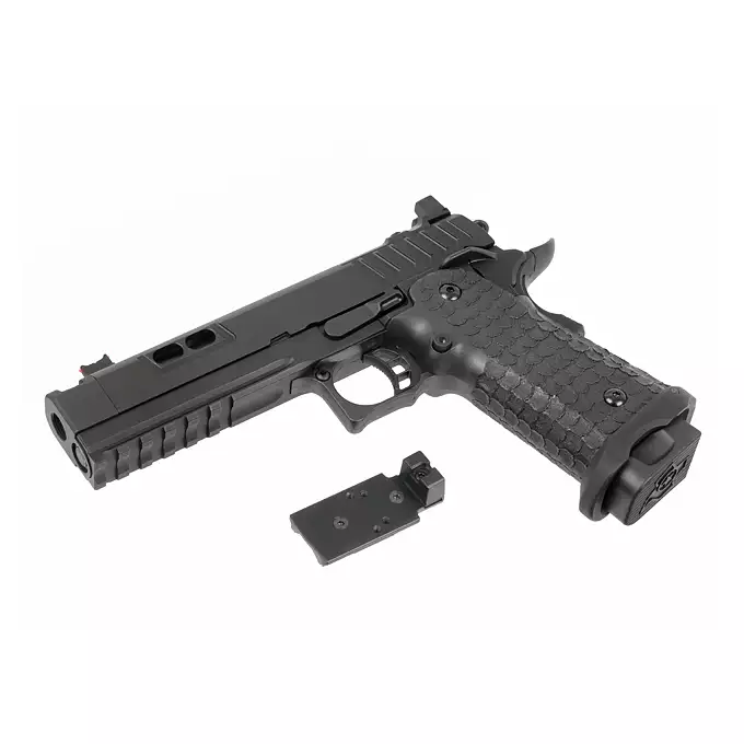 [Zestaw] R604 - Black [Army Armament] + Długi magazynek do modeli Hi-Capa R501/R603/R604 - Czarny [JAG Arms]