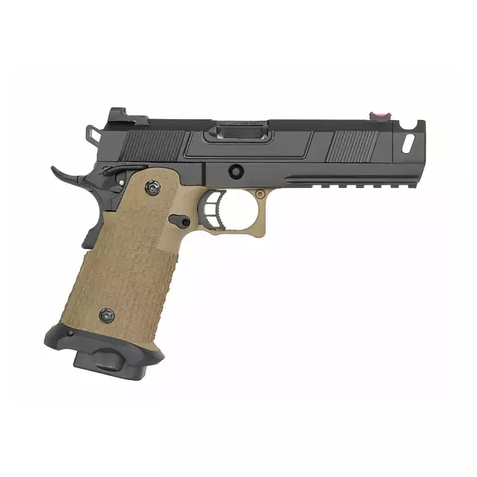 [Zestaw] R501 - Tan [Army Armament] + Długi magazynek do modeli Hi-Capa R501/R603/R604 - Czarny [JAG Arms]