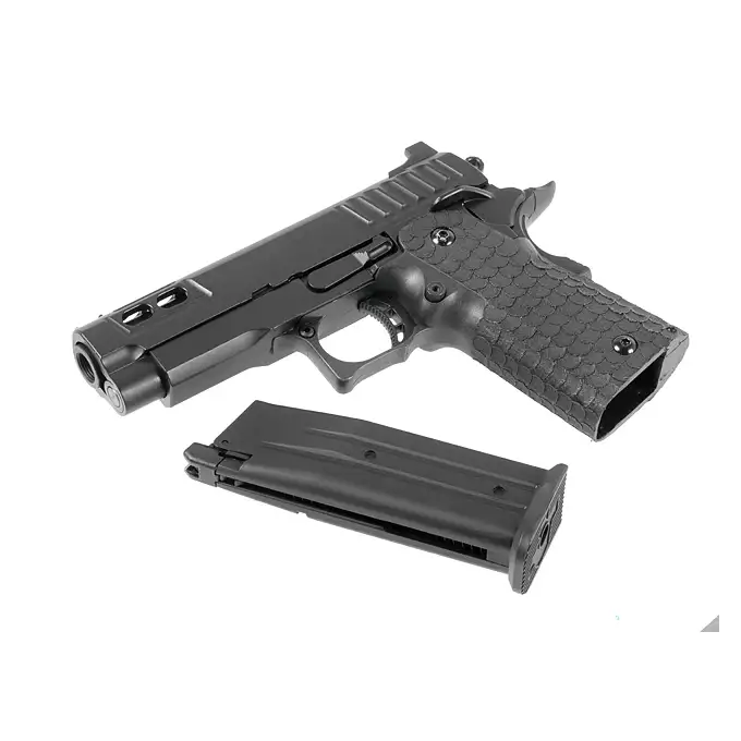 [Zestaw] R607 - Black [Army Armament] + Długi magazynek do modeli Hi-Capa R501/R603/R604 - Czarny [JAG Arms]