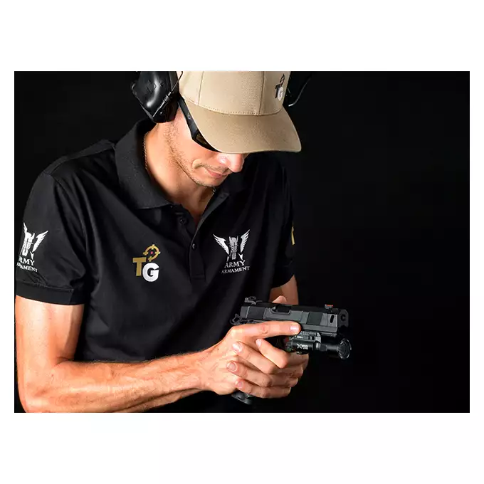 [Zestaw] R501 - Tan [Army Armament] + Długi magazynek do modeli Hi-Capa R501/R603/R604 - Czarny [JAG Arms]