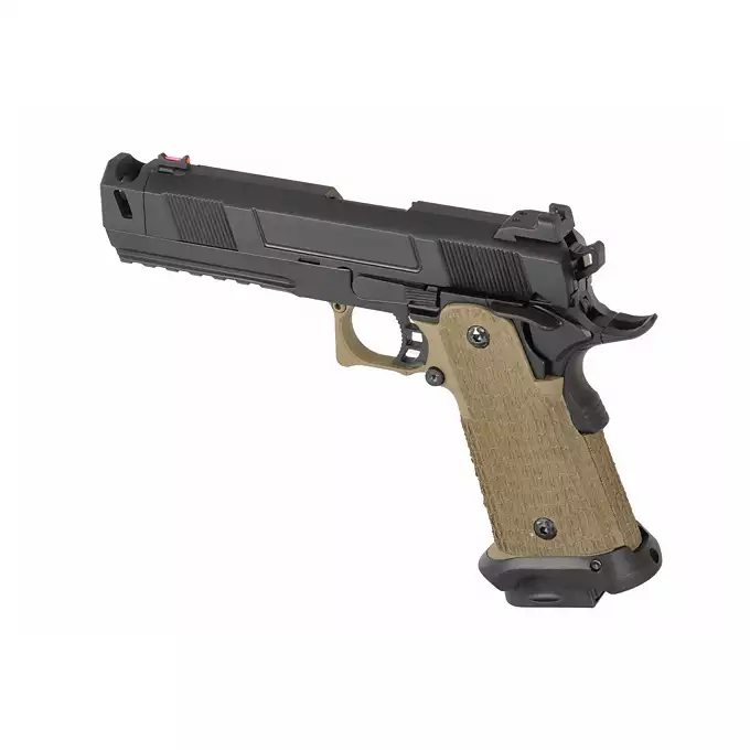 [Zestaw] R501 - Tan [Army Armament] + Długi magazynek do modeli Hi-Capa R501/R603/R604 - Czarny [JAG Arms]