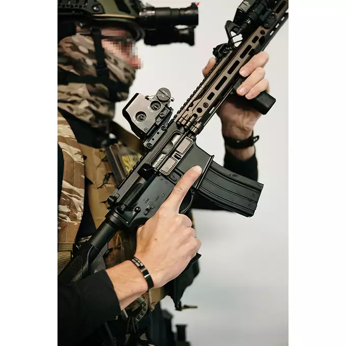 [Zestaw] Replika GBBR DD4 M4A1 FSP RIII S 14,5" [EMG] + Komplet polimerowych szyn montażowych - MLOCK/Key-mod - Black [MP]