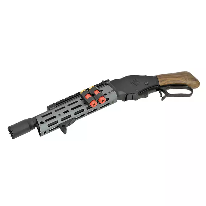 [Zestaw] Replika strzelby lever action AT8701GY [Golden Eagle] + Komplet polimerowych szyn montażowych - MLOCK/Key-mod - Black [MP]