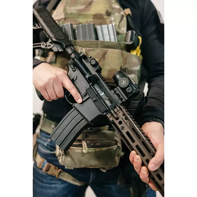 [Zestaw] Replika GBBR DD4 MK18 RIII S 11,5" [EMG] + Komplet polimerowych szyn montażowych - MLOCK/Key-mod - Black [MP]