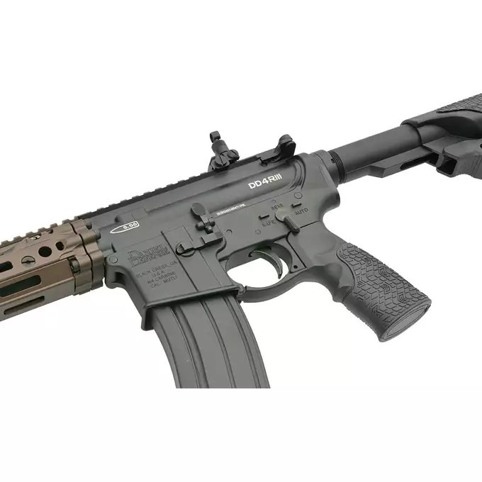 [Zestaw] Replika GBBR DD4 RIII S 16" [EMG] + Komplet polimerowych szyn montażowych - MLOCK/Key-mod - Black [MP]
