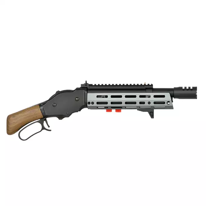 [Zestaw] Replika strzelby lever action AT8701GY [Golden Eagle] + Komplet polimerowych szyn montażowych - MLOCK/Key-mod - Black [MP]