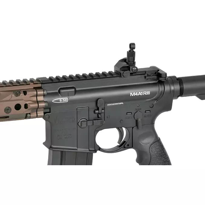 [Zestaw] Replika GBBR DD4 M4A1 FSP RIII S 14,5" [EMG] + Komplet polimerowych szyn montażowych - MLOCK/Key-mod - Black [MP]