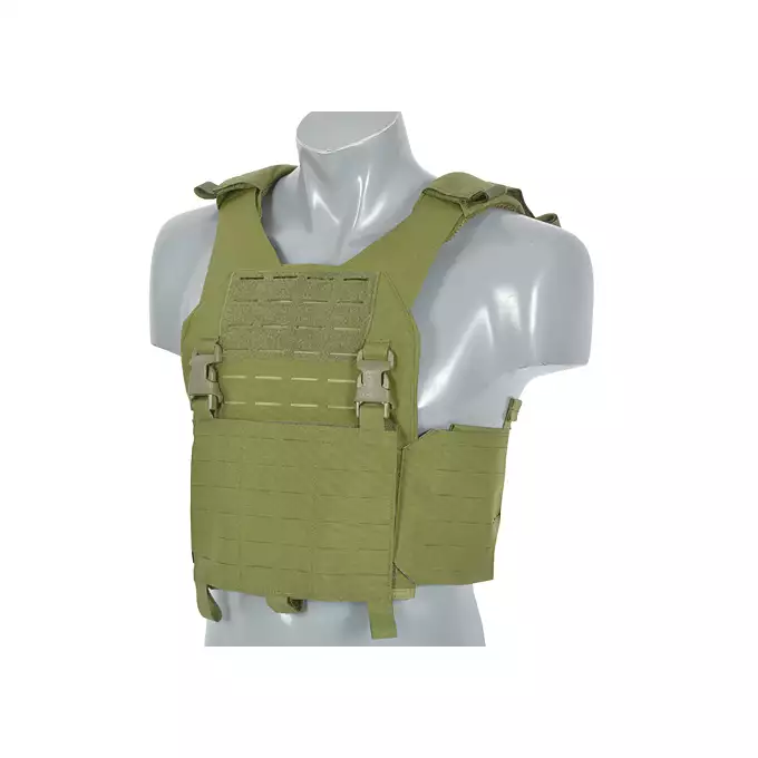 [Zestaw] Kamizelka Taktyczna Buckle-Up Laser Cut Plate Carrier - Olive Cordura [8FIELDS PREMIUM] + Otwarta potrójna ładownica na magazynki AK 7.62x39 - OLIVE [8FIELDS]