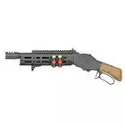 [Zestaw] Replika strzelby lever action AT8701 [Golden Eagle] + Komplet polimerowych szyn montażowych - MLOCK/Key-mod - Black [MP]