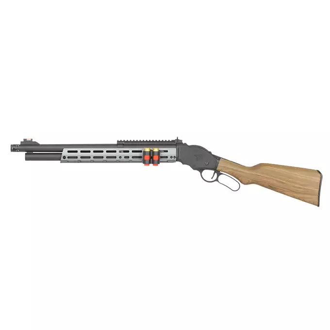 [Ensemble] AT8703GY lever-action shotgun replica - Black [Golden Eagle] + Ensemble rails KeyMod/Mlok en polymere - Balck [MP]