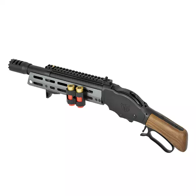 [Zestaw] Replika strzelby lever action AT8701GY [Golden Eagle] + Komplet polimerowych szyn montażowych - MLOCK/Key-mod - Black [MP]