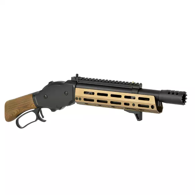 [Set] AT8701T lever-action shotgun replica - Black [Golden Eagle] + KeyMod/MLOCK Polymer Rail Set - Black [MP]