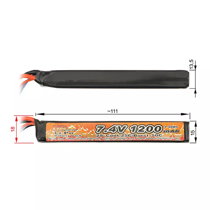 [Zestaw] Akumulator Li-Po 1200mAh 7,4V 25/40C [VB]