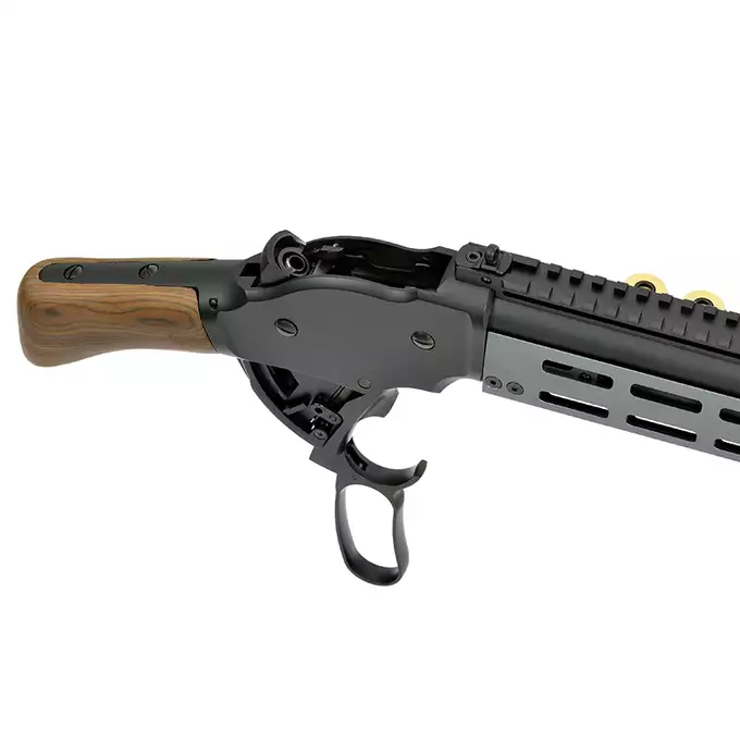 [Zestaw] Replika strzelby lever action AT8701GY [Golden Eagle] + Komplet polimerowych szyn montażowych - MLOCK/Key-mod - Black [MP]