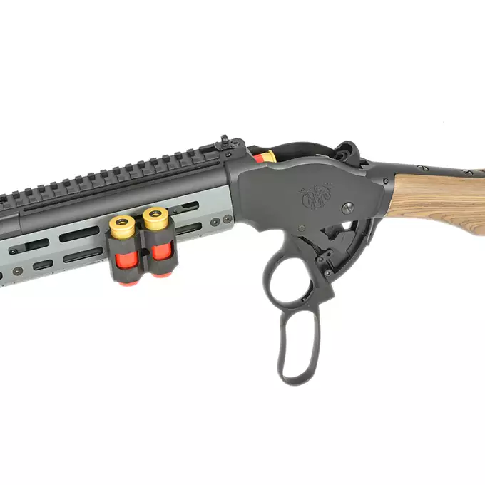 [Ensemble] AT8703GY lever-action shotgun replica - Black [Golden Eagle] + Ensemble rails KeyMod/Mlok en polymere - Balck [MP]