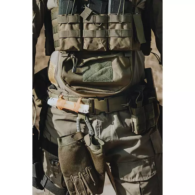 [Zestaw] Sztywny Pas Bojowy MOLLE (XL) - Olive [8FIELDS] + Szybka podwójna ładownica MOLLE na magazynki do karabinu - Olive