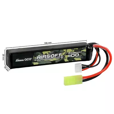 [Zestaw] Akumulator airsoftowy 25C 1100mAh 3S1P 11.1V LiPo mini Tamiya