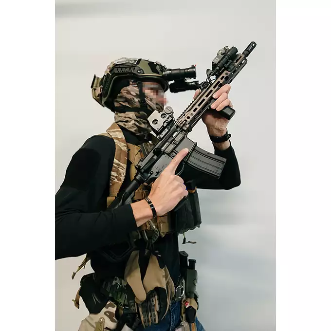 [Zestaw] Replika GBBR DD4 M4A1 FSP RIII S 14,5" [EMG] + Komplet polimerowych szyn montażowych - MLOCK/Key-mod - Black [MP]