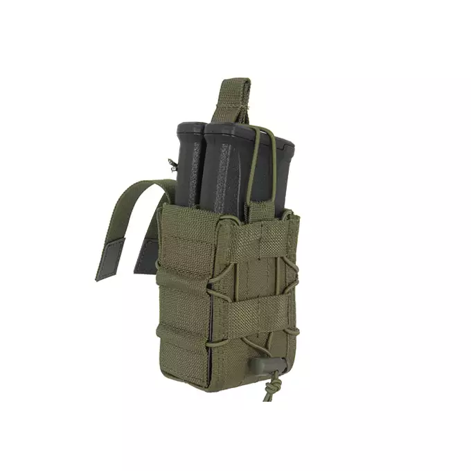 [Zestaw] Sztywny Pas Bojowy MOLLE (XL) - Olive [8FIELDS] + Szybka podwójna ładownica MOLLE na magazynki do karabinu - Olive