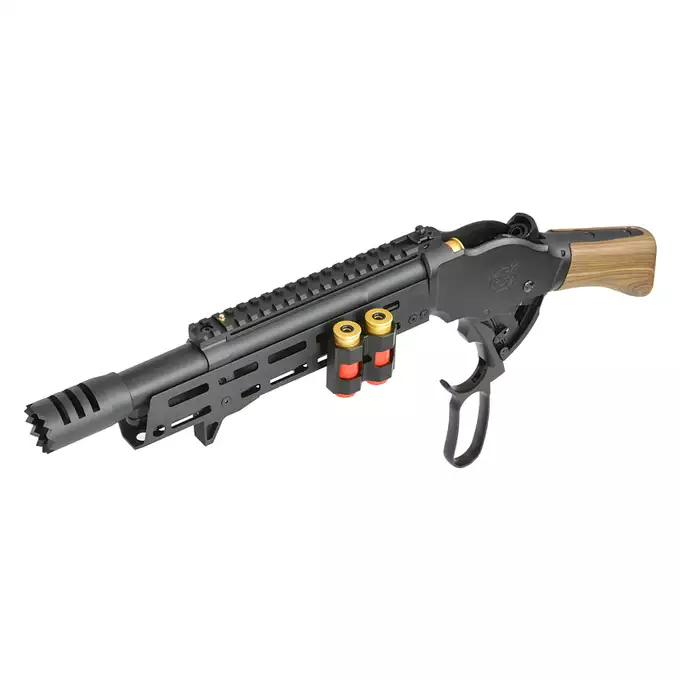 [Zestaw] Replika strzelby lever action AT8701 [Golden Eagle] + Komplet polimerowych szyn montażowych - MLOCK/Key-mod - Black [MP]