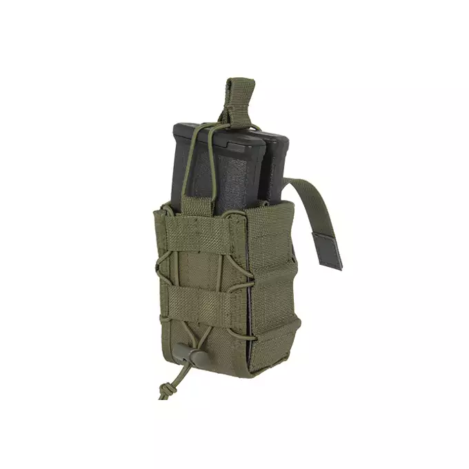 [Zestaw] Sztywny Pas Bojowy MOLLE (XL) - Olive [8FIELDS] + Szybka podwójna ładownica MOLLE na magazynki do karabinu - Olive