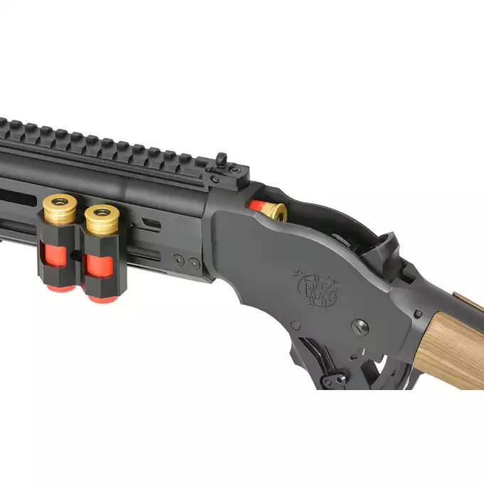 [Zestaw] Replika strzelby lever action AT8701 [Golden Eagle] + Komplet polimerowych szyn montażowych - MLOCK/Key-mod - Black [MP]