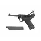 [Zestaw] Replika niemieckiego pistoletu P08 Luger - Black [WE] + Kulki BIO 0,28g - 2000 szt [P&amp;J]