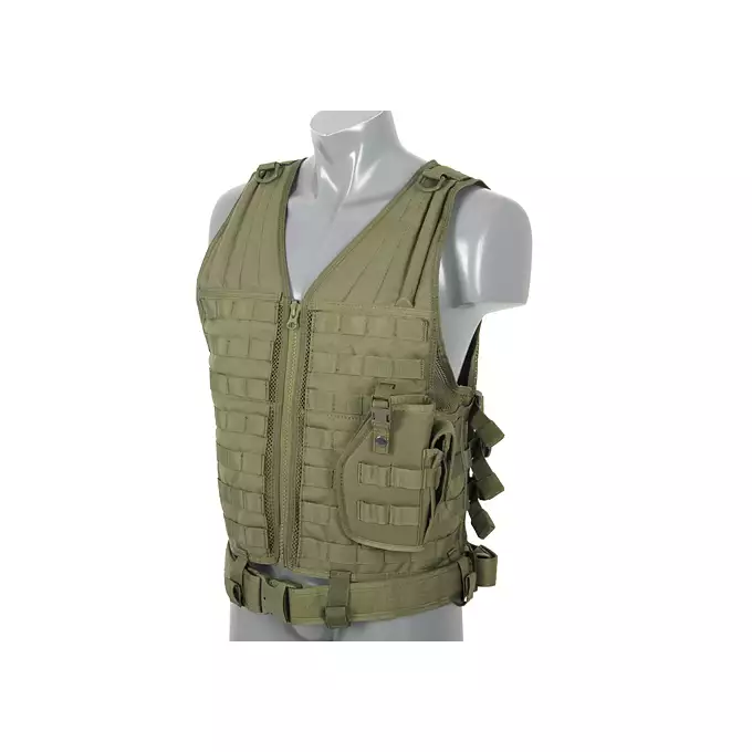 [Zestaw] Lekka kamizelka taktyczna MOLLE - Olive [8FIELDS] + Jump Plate Carrier V2 (Duży Rozmiar) - Olive [8FIELDS]