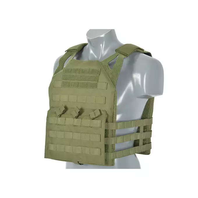 [Zestaw] Lekka kamizelka taktyczna MOLLE - Olive [8FIELDS] + Jump Plate Carrier V2 (Duży Rozmiar) - Olive [8FIELDS]