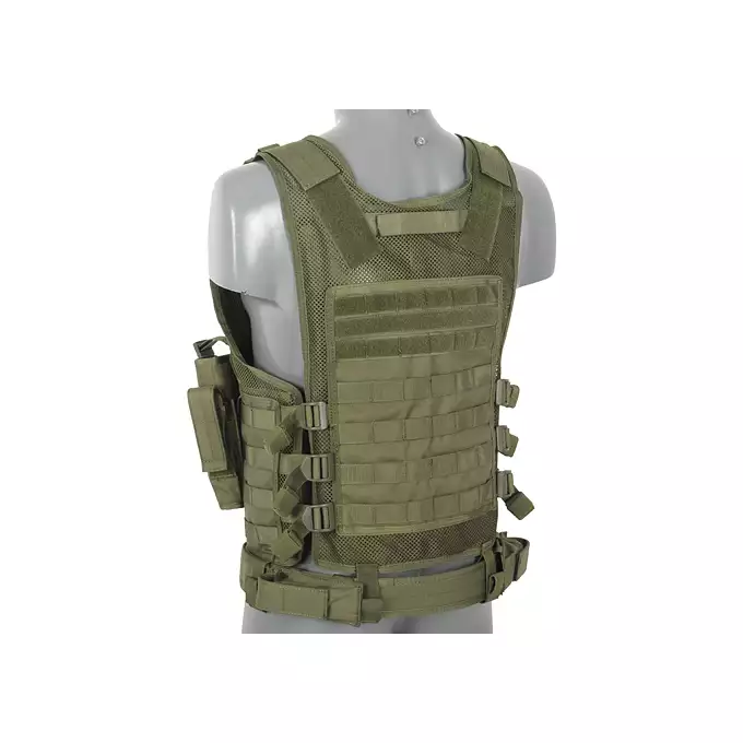 [Zestaw] Lekka kamizelka taktyczna MOLLE - Olive [8FIELDS] + Jump Plate Carrier V2 (Duży Rozmiar) - Olive [8FIELDS]