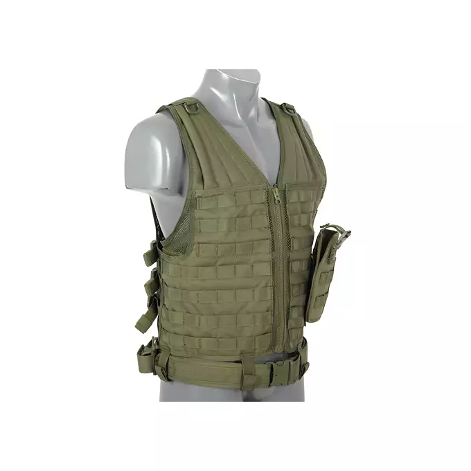 [Zestaw] Lekka kamizelka taktyczna MOLLE - Olive [8FIELDS] + Jump Plate Carrier V2 (Duży Rozmiar) - Olive [8FIELDS]