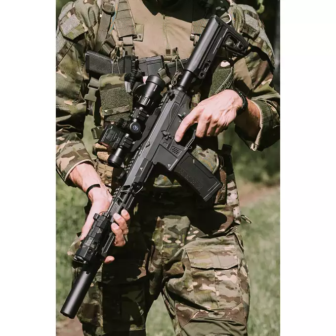 [Zestaw] Replika karabinka M920A Aeroknox  AX//15 ETU Wireless GREY [DE] + Magazynek Mid-Cap na 160 kulek do M4/AR15 [Fuxing]