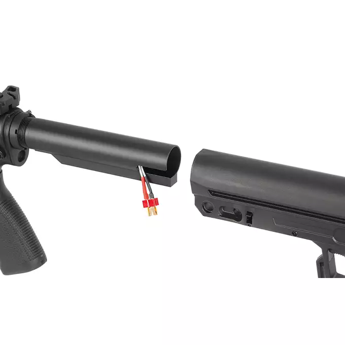 [Zestaw] M906D Full Metal ETU AEG Karabin AR15/M4 - Czarny [Double Eagle] + Magazynek Mid-Cap na 160 kulek do M4/AR15 [Fuxing]
