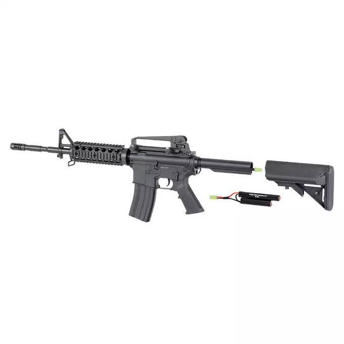 [Zestaw] CM.607 US Army M4 RIS carbine nylon replica - Black [CYMA] + Magazynek Mid-Cap na 160 kulek do M4/AR15 [Fuxing]