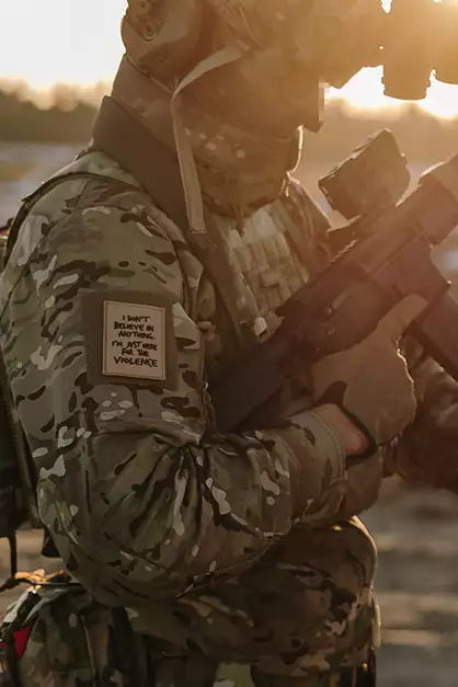 Here For The Violence Embroidered Patch [WaveCombat]