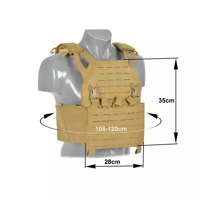 Laser-Cut “Buckle Up" Operator Plate Carrier with AR/AK Magazine Pouch — Coyote [8Fields]