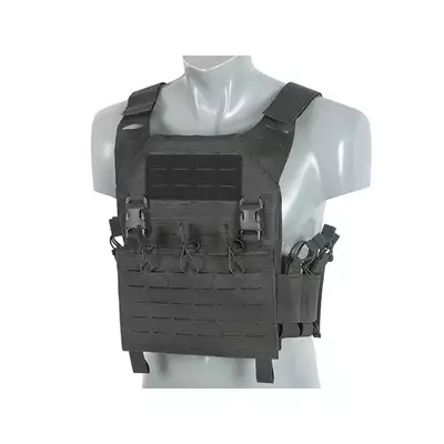 Laser-Cut “Buckle Up" Recon Plate Carrier with AR15/AK Magazine Pouch — Black [8Fields]