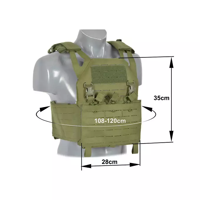 Laser-Cut “Buckle Up" Operator Plate Carrier with AR/AK Magazine Pouch — Olive [8Fields]