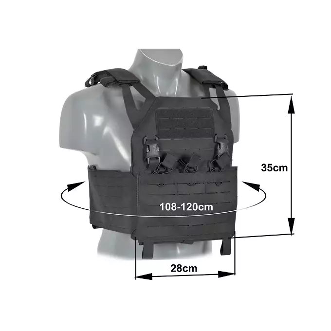 Laser-Cut “Buckle Up" Operator Plate Carrier with AR/AK Magazine Pouch — Black [8Fields]