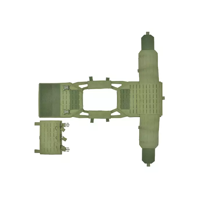 Laser-Cut “Buckle Up" Operator Plate Carrier with AR/AK Magazine Pouch — Olive [8Fields]