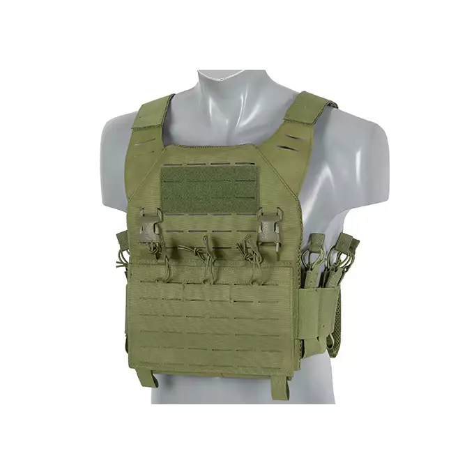 Laser-Cut “Buckle Up" Recon Plate Carrier with AR/AK Magazine Pouch — Olive [8Fields]