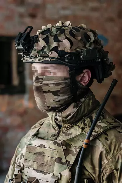 3D Laser-Cut Camouflage Cover for High-Cut Helmet - Multicamo [8Fields]