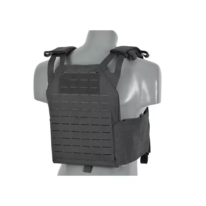 Laser-Cut “Buckle Up" Operator Plate Carrier with AR/AK Magazine Pouch — Black [8Fields]