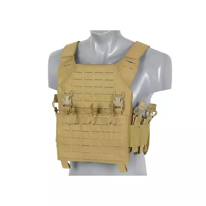 Laser-Cut “Buckle Up" Recon Plate Carrier with AR/AK Magazine Pouch — COYOTE [8Fields]
